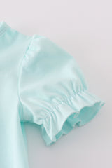 Blue farm embroidery bloomer set