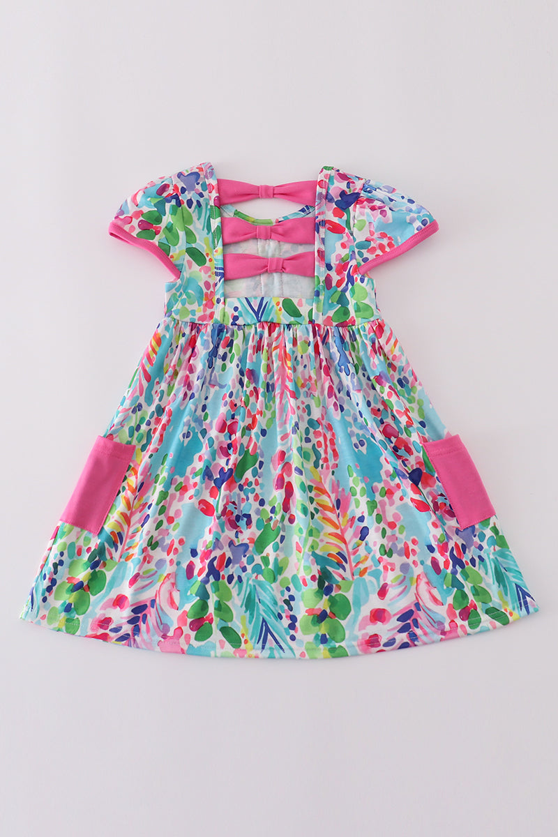 Rainbow garden print mom&me dress