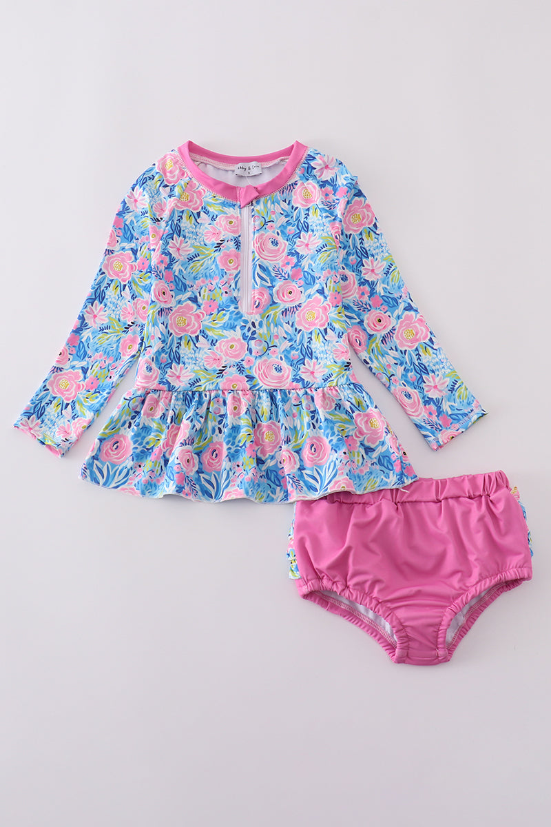 Blue blossom charm girl 2pc swimsuit