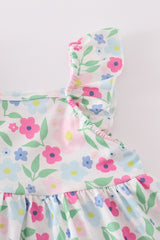 Meadow delight print girl bloomer set