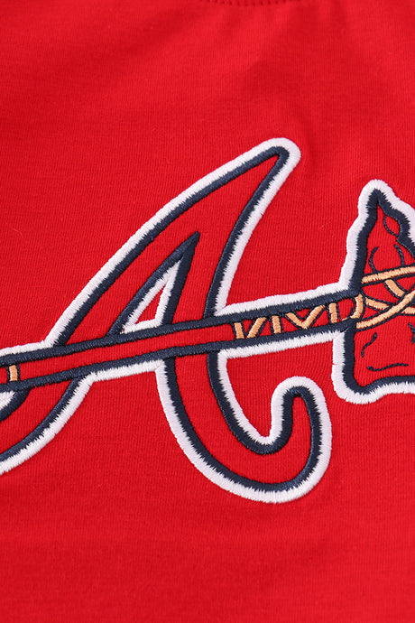 Red Georgia Atlanta Braves applique boy shorts set