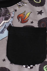 Monster print shorts set