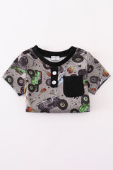 Monster print shorts set