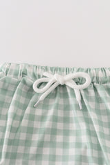 Green smile gingham bloomer set