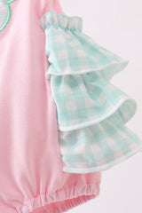 Pink Strawberry Applique Knit Bubble