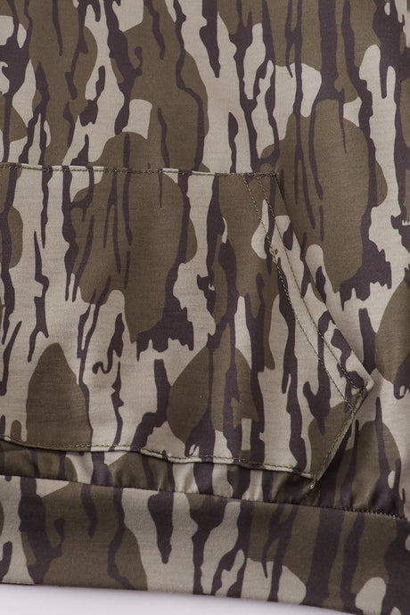 Brown camouflage print hoodie