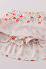 Apple pencil print skort set
