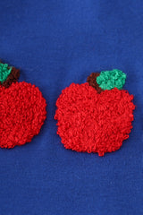 Blue apple french knot shorts set
