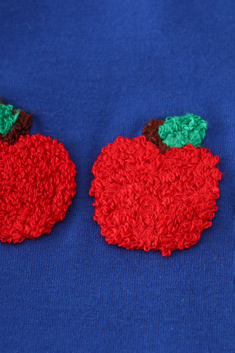 Blue apple french knot shorts set