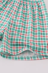 Blue apple french knot shorts set
