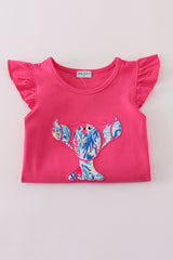 Tropical Lobster Splash applique shorts set
