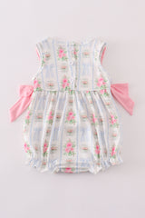 Tea floral bow ruffle bubble