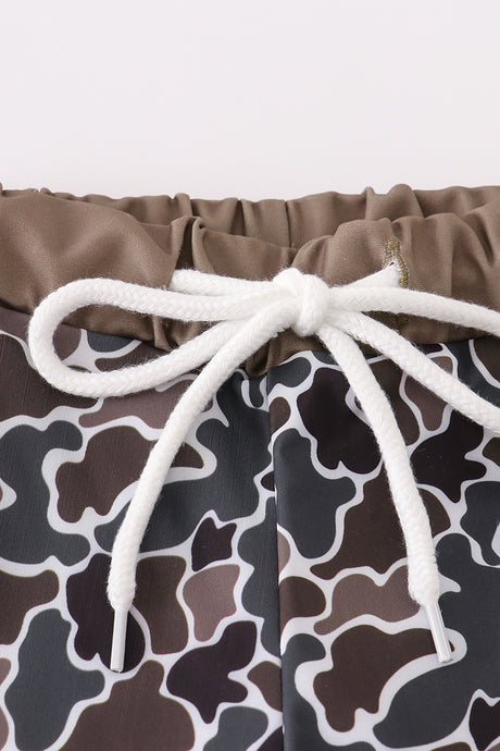 Camouflage duck embroidery swim trunks UPF50+