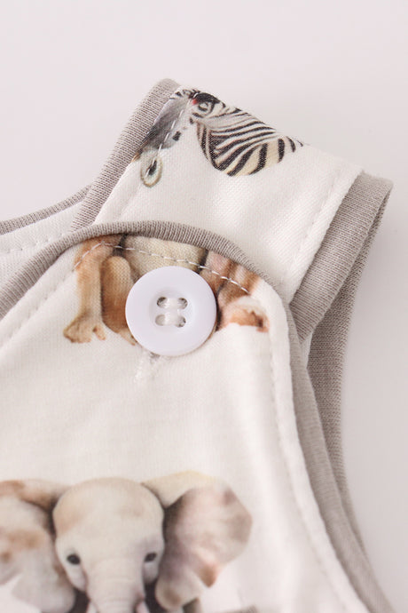 Grey zoo animal print bubble
