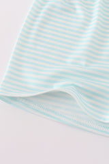 Apple pencil embroidery smocked shorts set