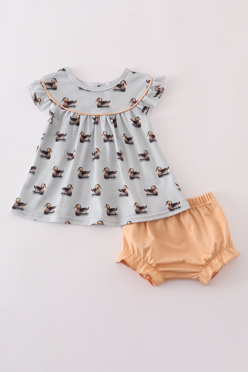Duck print bloomer set