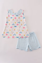 Fireworks castle print shorts set