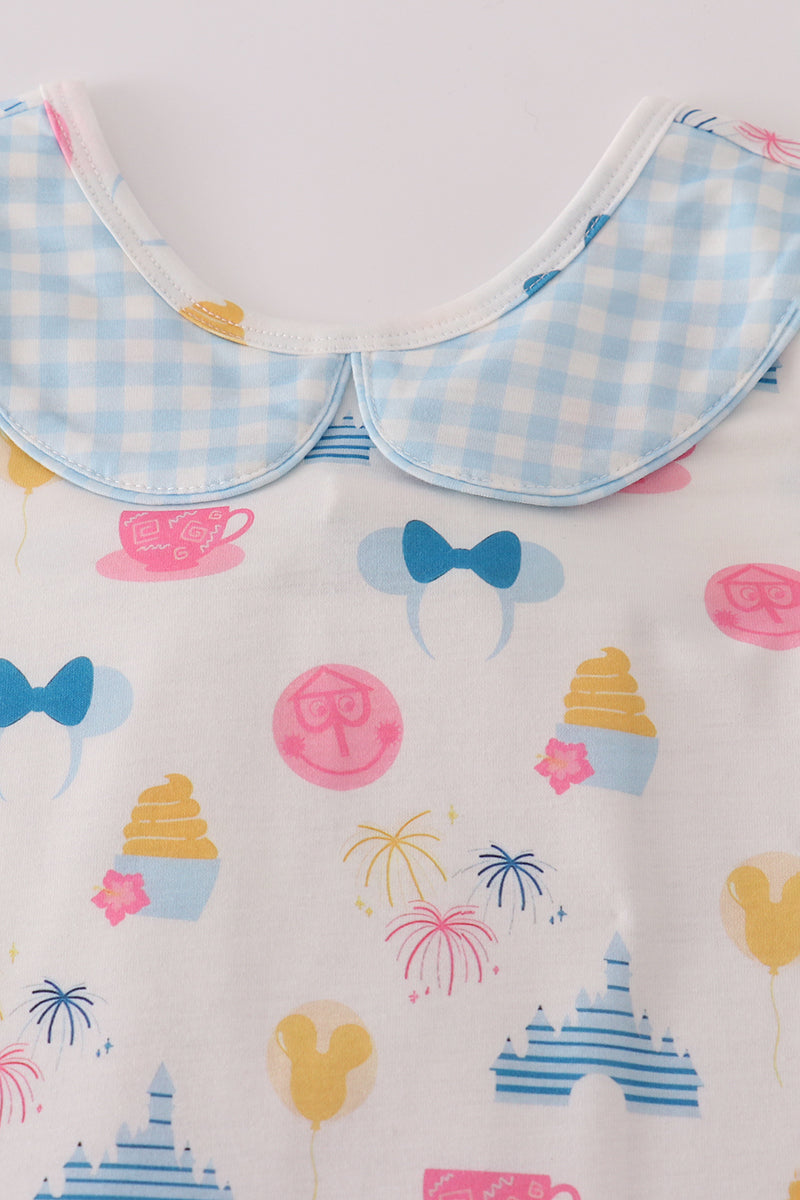 Fireworks castle print shorts set