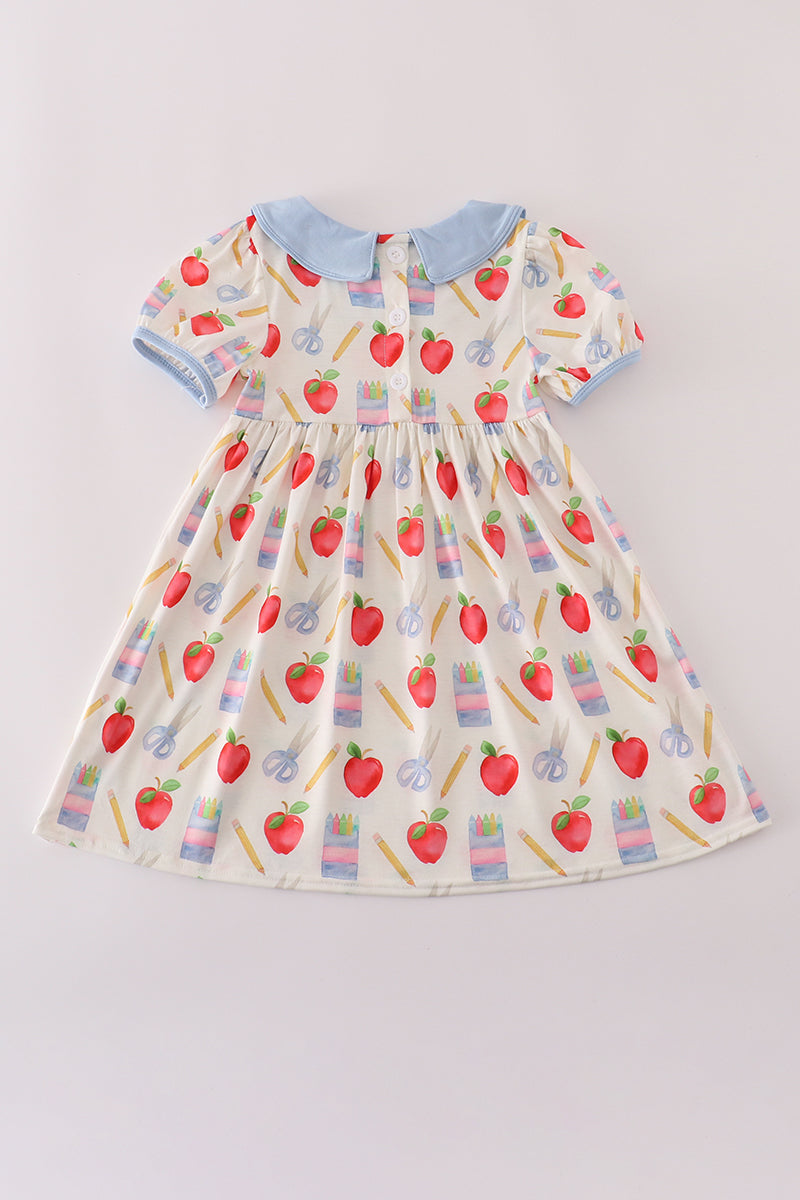 Apple pencil print dress