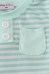 Mint stripe bloomer set
