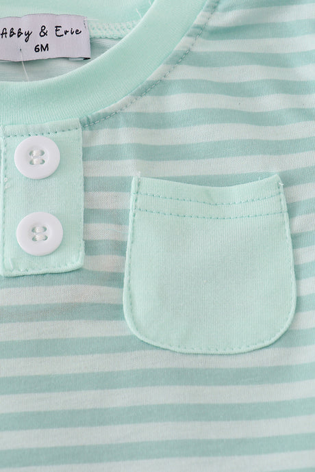 Mint stripe bloomer set