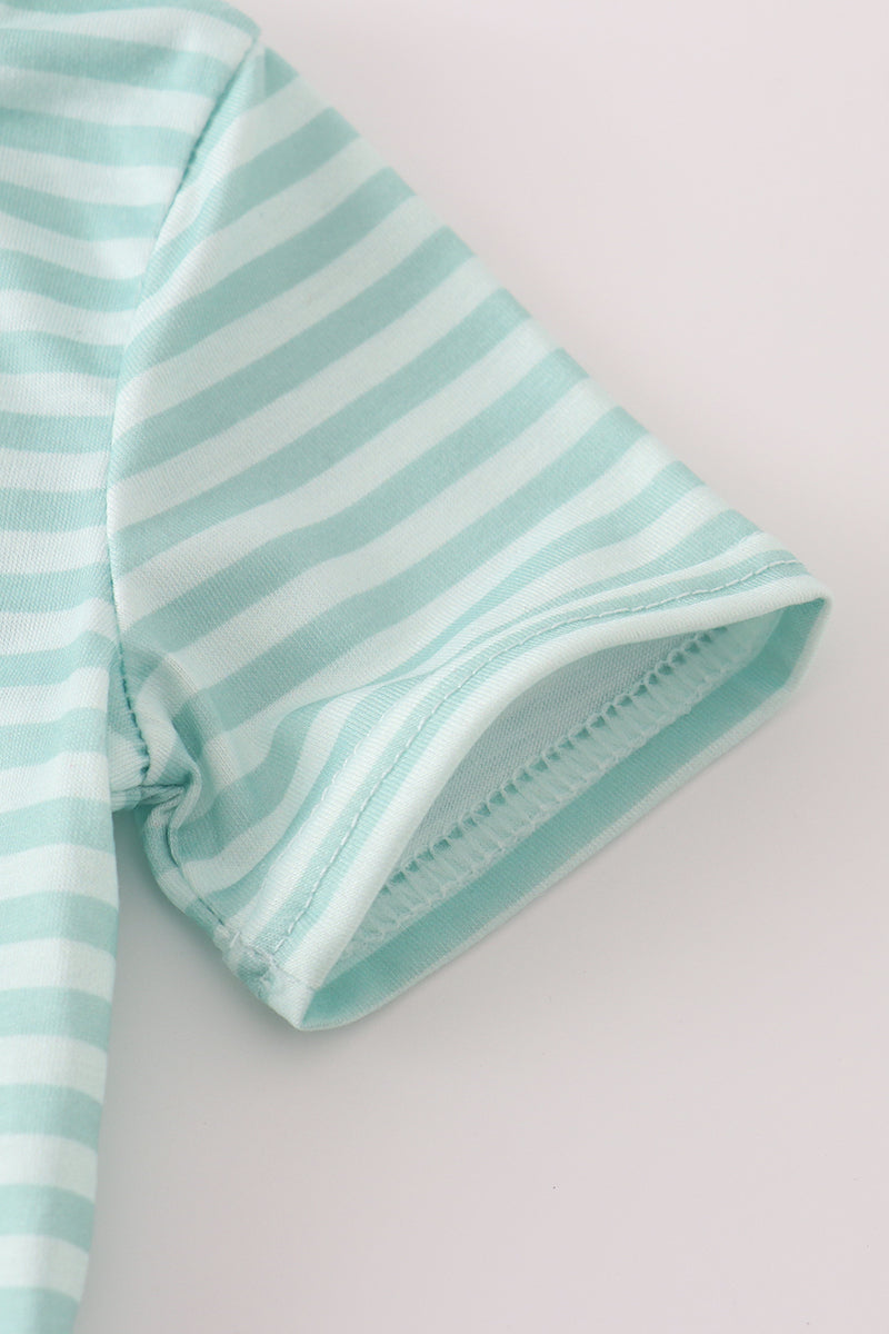 Mint stripe bloomer set