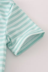 Mint stripe bloomer set
