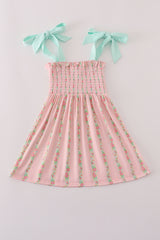 Pink floral smocked mom&me dress