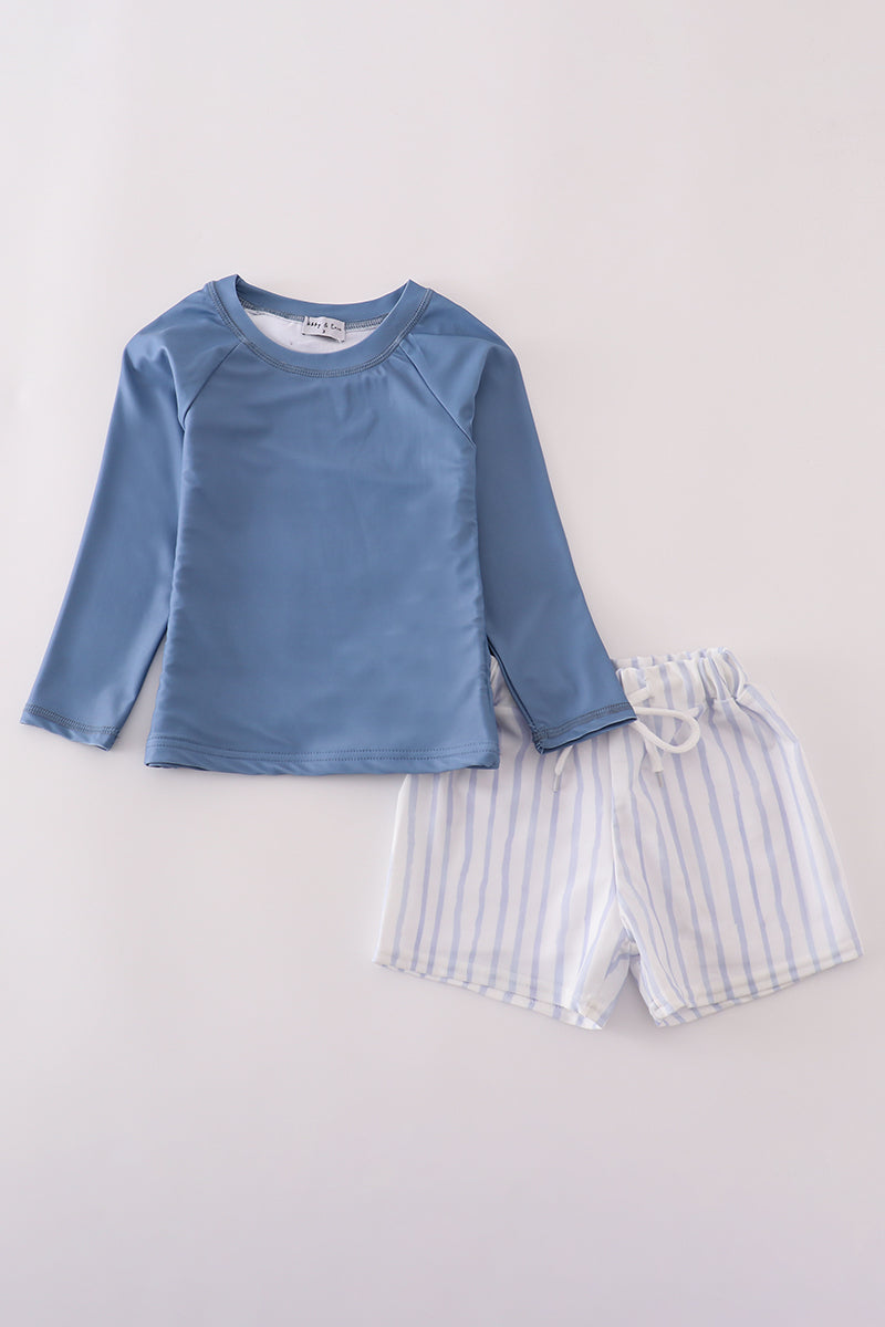 Blue stripe boy swimsuit UPF50+