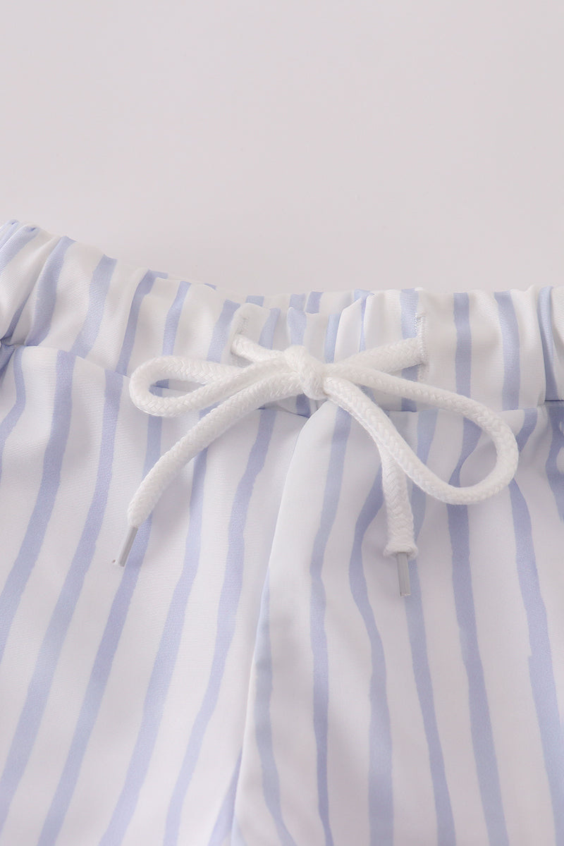 Blue stripe boy swimsuit UPF50+