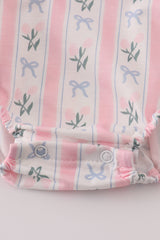 Pink Bow Embroidered Bow Bubble