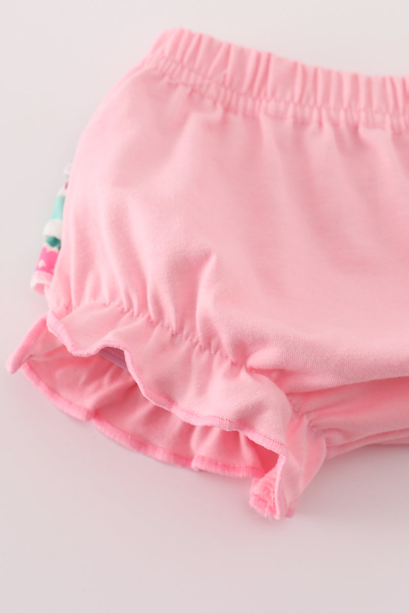 Green dream garden ruffle bloomer set