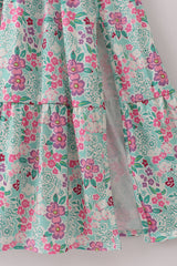 Green dream garden tiered mom dress