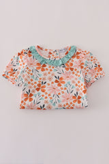 Sage floral ruffle dress