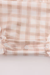 Beige puppy embroidery gingham bubble