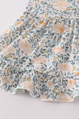 Fall floral print ruffle bloomer set