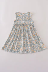 Fall floral print ruffle mom&me dress