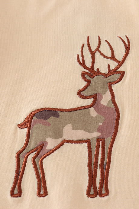 Camouflage deer applique ruffle romper