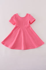 Pink bow sequin dress