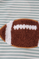Sage stripe football french knot hoodie