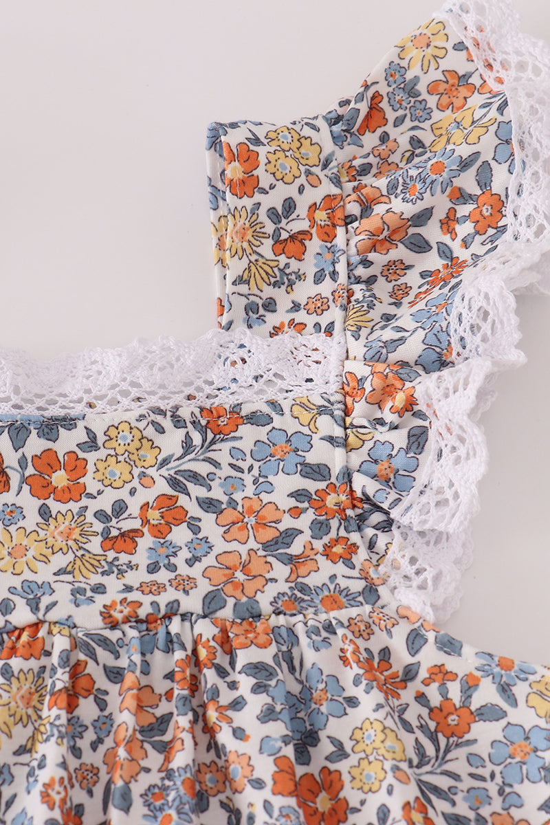 Fall floral print pants set