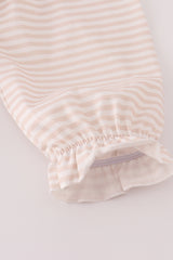 Pink football french knot ruffle stripe pants set