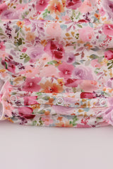 Purple floral print ruffle bubble