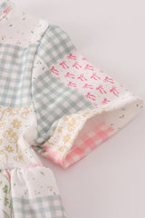 Pastel patchwork garden print bloomer set
