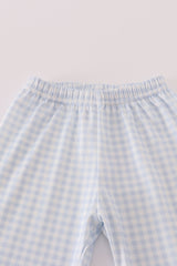 Cream puppy embroidery pants set
