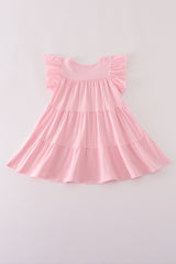 Pink ghost pumpkin sequin ruffle dress