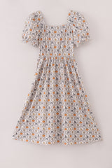 Witch pumpkin print mom dress