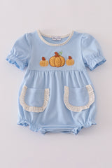 Blue pumpkin french knot bubble