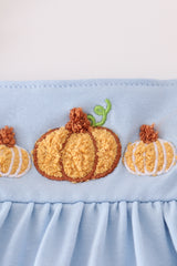 Blue pumpkin french knot dress