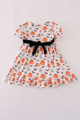 Black pumpkin print pants set